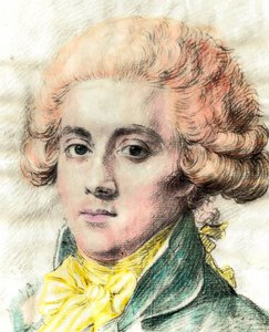 フランスの政治家ジロンダン、ピエール・ヴィクトリエン・ヴェルニオー（1753-1793）の肖像。18世紀の図版の詳細。ヴェルサイユ。ランビネ美術館 作： Unknown artist