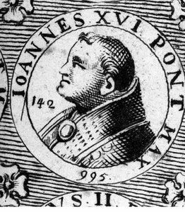 教皇ヨハネ16世（Johannes Philagatus）（1013年没）の肖像。 作： Unknown artist