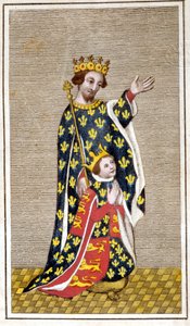 リチャード3世（1452年〜1485年）の子供と父リチャード・オブ・ヨークの肖像。18世紀末のエングレーヴィング。ミラノ、ブレラ図書館蔵。 作： Unknown artist