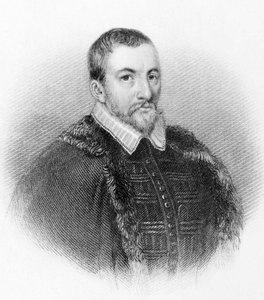トーマス・ボドリー卿の肖像。イギリスの外交官・学者（1545～1613年）。 作： Unknown artist