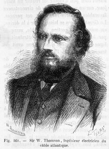 Sir William Thomson, Lord Kelvin (1824-1907)の肖像 - Louis Figuierの「The wonders of science」にて 作： Unknown artist