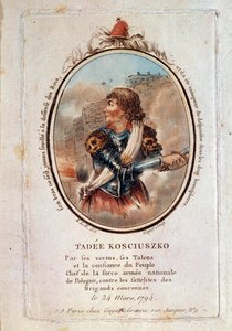 3月24日のポーランドの愛国者、タデウス（Tadeusz）・コシウスコ（Kosciusko）（1746-1817）の肖像。 作： Unknown artist