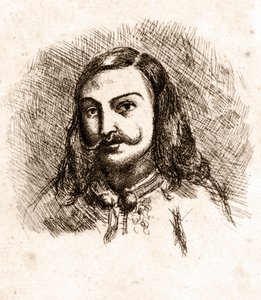 Théophile Gautierの肖像。ドローイング。19世紀 作： Unknown artist