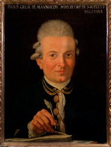 イタリアの作曲家パオロ・グルア（1754-1833）の肖像 無名の絵画。18世紀ボローニャ、Civico museo Museo Museo Bibliografico 作： Unknown artist