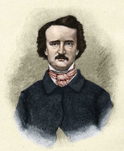 アメリカの作家、エドガー・アラン・ポー（1809～1849）の肖像。 作： Unknown artist