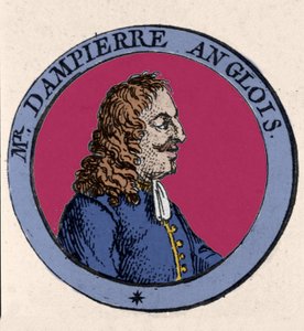 イギリスのブカニア、航海士、科学者であるウィリアム・ダンピア（1652-1715）の肖像。19世紀のエングレーヴィング 作： Unknown artist