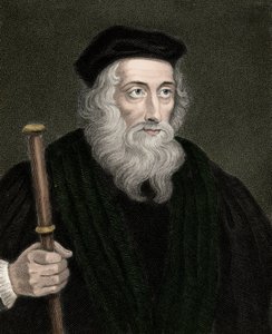 イギリスの神学者・改革者であるジョン・ウィクリフ（またはウィクリフまたはウィクリフ）の肖像。 作： Unknown artist