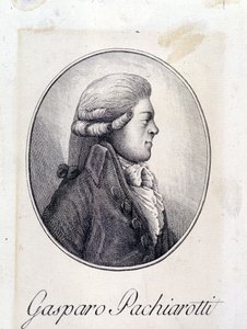 イタリアの去勢者Gasparo Pacchierotti（Pacchiarotti）（1740 - 1821）の肖像。19世紀のエングレーヴィング。 作： Unknown artist