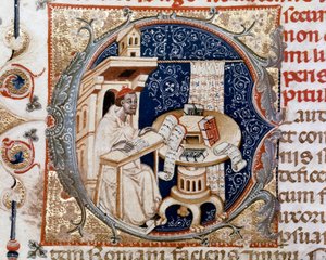 コピスト修道士ウーゴ・デ・フローレンスの肖像（ミニチュア、1320年頃