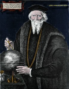 父と共にラブラドールとニューファンドランドを発見した航海士Sebastiano Caboto（Sebastien Cabot）（1476 - 1557）の肖像。エングレーヴィングです。