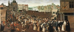 グレーヴ広場での同盟の行列、1590年頃（油彩・カンヴァス） 作： Unknown artist