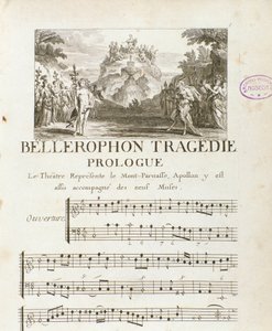 ジャン・バティスト・リュリ(Giovanni Battista Lulli) (Jean-Baptiste) (1632-1687)によるプロローグ付き5幕の悲劇「ベレロフォン」Lyriqueのプロローグ。1714. 作： Unknown artist