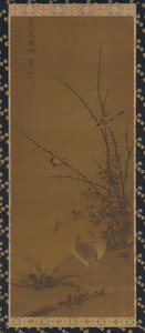 ウズラ、その他の鳥、イバラ 作： Unknown artist