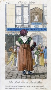 パリの街角の大根商人-「クリス・ド・パリ」に描かれている、deb.19世紀 作： Unknown artist