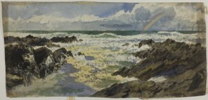 嵐の海にかかる虹 作： Unknown artist