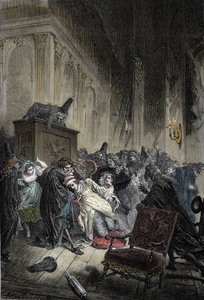 モリエールことジャン＝バティスト・ポケリン（1622-1673）の死の表現、1673年2月17日の「想像上の病人」の表現中の肺うっ血による死の表現 作： Unknown artist