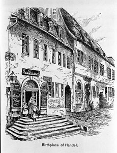 ジョージ・フリードリッヒ・ヘンデルが生まれた家の表現（Georg Friedrich Handel 作： Unknown artist