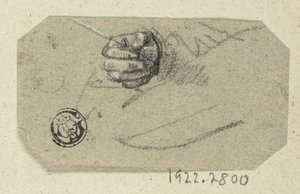 製図用具を持つ右手 作： Unknown artist