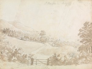 家のある田園風景、ワイト島 作： Unknown artist