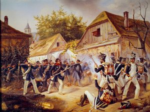 ロシアのキャンペーン。"1813年8月30日のカルム(Kulm)の戦いでのヴァンダンメの部隊の降伏" 1813年 パリ、軍隊博物館 作： Unknown artist