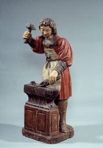 靴職人の守護神、サン・クレパン。匿名の彫刻 ポリクローム・ウッド 作： Unknown artist