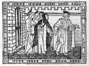 手に導かれた聖ペテロ Savonarola (Jerome Savonarola) (1452 - 1498) - "Compendium of Revelatione", incunabule of 23/4/1496にて。 作： Unknown artist