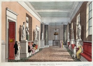 コヴェント・ガーデンの劇場のプライベート・ロッジに続くサロン。1809年のエングレーヴィング。パリ、装飾美術 作： Unknown artist