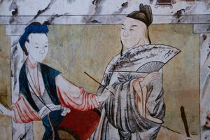 中国の日常風景、中国風壁紙の細部、中国風キャビネット、狩猟住居、フィリッポ・フヴァラ（1678-1736）作、イタリア・ピエモンテ州ストゥーピニージ市 作： Unknown artist