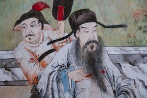 中国の日常風景、中国風壁紙の細部、中国風キャビネット、狩猟住居、フィリッポ・フヴァラ（1678-1736）作、イタリア・ピエモンテ州ストゥーピニージ市 作： Unknown artist