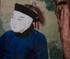 中国の日常風景、中国風壁紙の細部、中国風キャビネット、狩猟住居、フィリッポ・フヴァラ（1678-1736）作、イタリア・ピエモンテ州ストゥピニージ市
