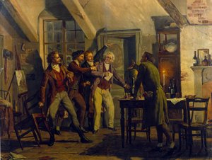 ルイジ・モルガリ（1857年生まれ）による、ジャコモ・プッチーニ（1858-1924）のオペラ「ラ・ボエーム」の舞台背景 19世紀 作： Unknown artist