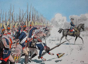 七年戦争、1756 年から 1763 年、ロイテンの戦い、1757 年 12 月 4 日、プロイセン軍 作： Unknown artist