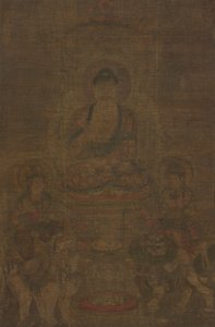 釈迦三尊：文殊菩薩と釈迦如来 作： Unknown artist