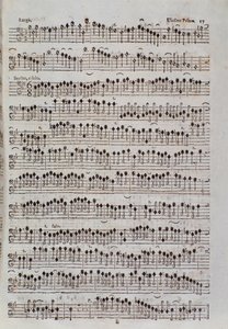 フランチェスコ・マンフレディーニ作曲「Sinfonia da chiesa e due violini」のバイオリンの楽譜ページです。 作： Unknown artist