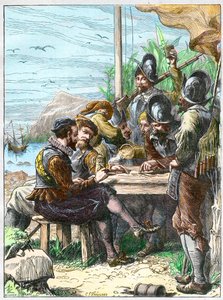 トリニダードのウォルター・ローリー卿、1595年にギアナに関するスペインの兵士から情報を入手。-ウォルター・ローリーによる遠征