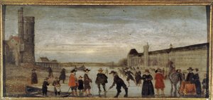 1608年、セーヌ川のスケーターたち 1608年頃（木に油彩） 作： Unknown artist