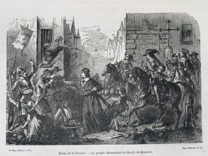 スリングシーン - 1648年、ブローゼルの自由を求める人々 作： Unknown artist
