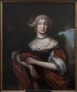 Sophie Amalie de Nassau Siegen, princesse allemande, duchesse de Courlande (Lettonie) - 伯爵夫人 Sophie Amalie of Nassau-Siegen (1650-1688), Courland 公爵夫人の肖像, Anonymous .油彩・キャンバス寸法：90x74cmストックホルム国立博物館 作： Unknown artist
