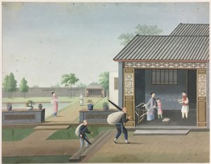 布を紡ぐ, 茶葉を準備する, 絹を準備する 作： Unknown artist