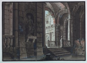 舞台デザイン、アンティーク遺跡、インテリア 作： Unknown artist