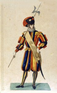 小さな服を着たバチカン市国のスイス人衛兵。 作： Unknown artist