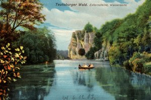 トイトブルクの森、エクスターンシュタイネ、エクスターンシュタイネ、ドイツからの歴史的なポストカード 作： Unknown artist
