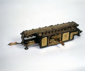 ライプニッツ（1646-1716）の「計算機」。 作： Unknown artist