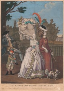 今年のファッショナブルなドレス、1776 作： Unknown artist