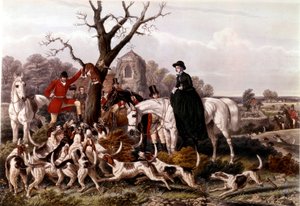 ジョン・フレデリック・ヘリング（1795-1865）が描いた「キツネ狩り」の版画 作： Unknown artist