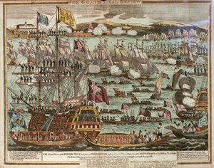 海軍大閲兵式1814年6月24日と25日にポーツマスで開催された英国海軍の大閲兵式。 作： Unknown artist