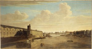 ルーヴル大ギャラリー、ヌーヴ門、ポン＝ヌフ、シテ、トゥール・ド・ネスレ、ケ・マラケとともに（1640年頃、現在の1区と6区、1635年から1645年の間）（油彩・カンヴァス 作： Unknown artist