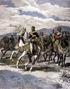 エチオピア国王メネリック2世（1844〜1913年）。イタリアの報道機関の写真。 作： Unknown artist