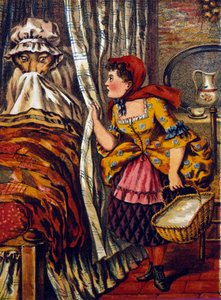 赤ずきんちゃん」。シャルル・ペロー作の物語（1697年）。匿名のイラスト 作： Unknown artist