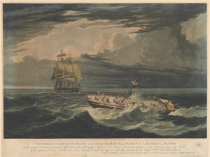 1826年3月7日、セント・ジョンズ発フランシス・メアリー号の沈没......。 作： Unknown artist